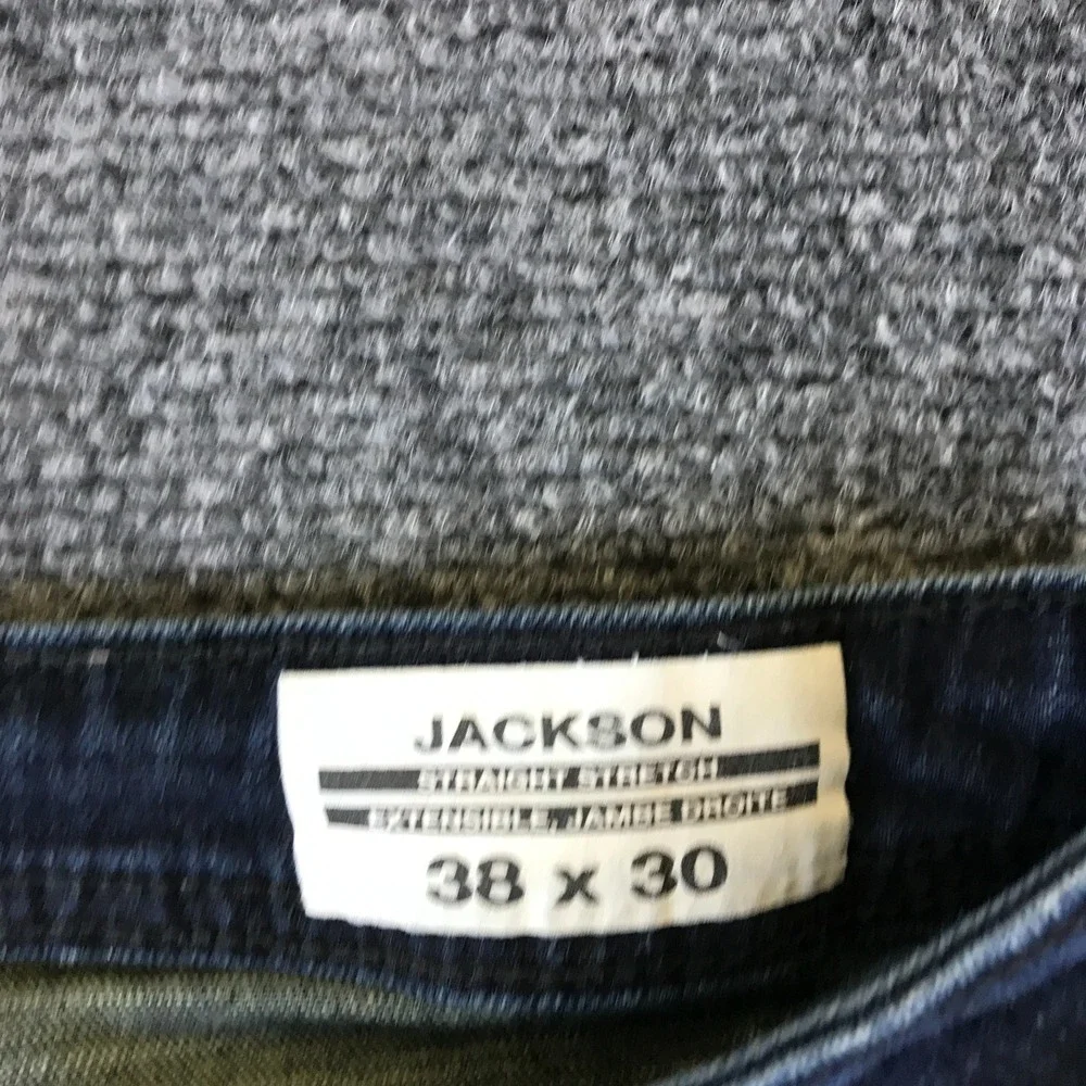 Buffalo Jackson Jeans Men's 36x28 Blue Denim Double Stitch Stretch Straight Leg